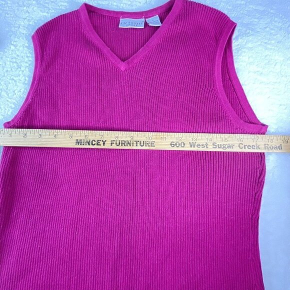 VTG Y2K Kim Rogers Sport Sweater Lot Womens L Green Pink Ribbed Preppy Academia - Picture 13 of 14